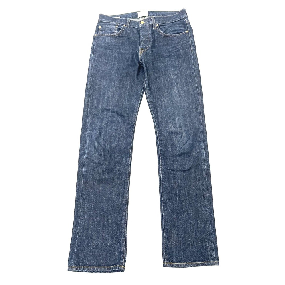 Sid Mashburn Button Fly Straight Leg Jeans 31x32 Blue Dark Wash‎ Made in USA